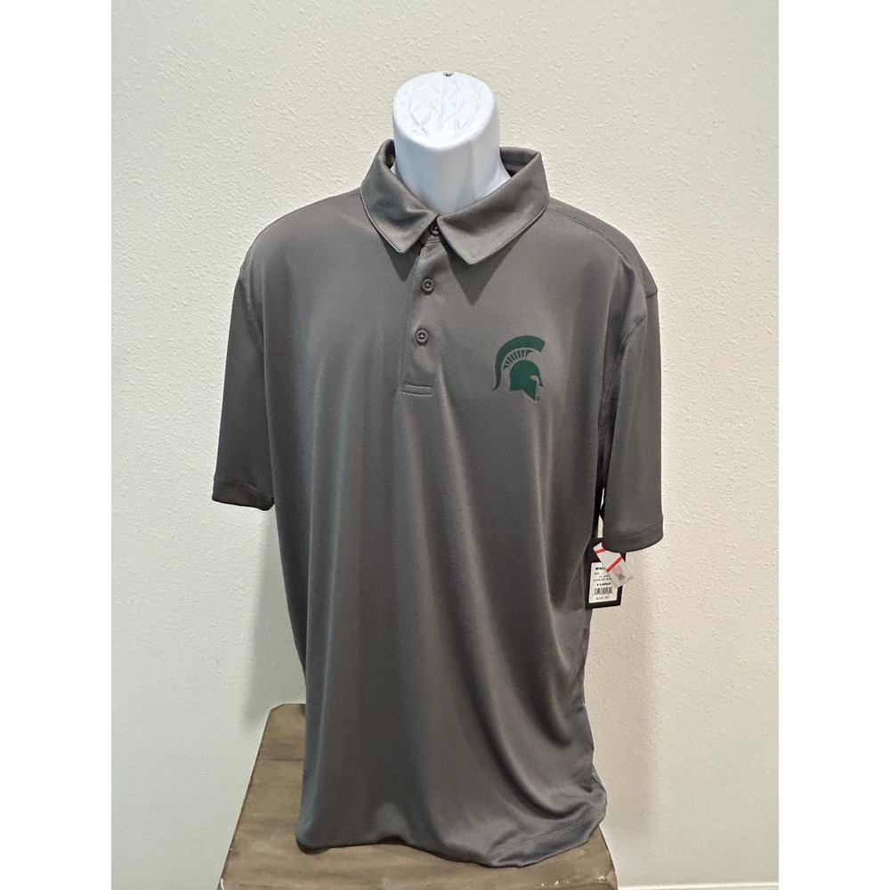 Captivating Michigan State Spartans Mens XL Polo Shirt Gray NCAA Performance Tee
